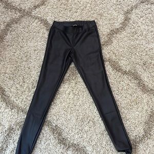 Black faux leather leggings